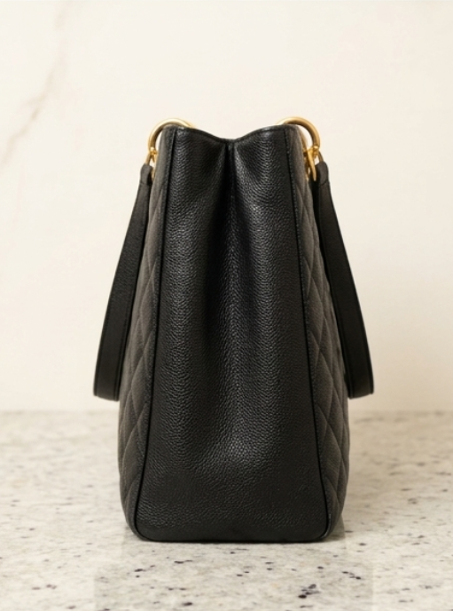 Chanel Grand Shopping Tote (GST), Black Caviar with Gold Hardware