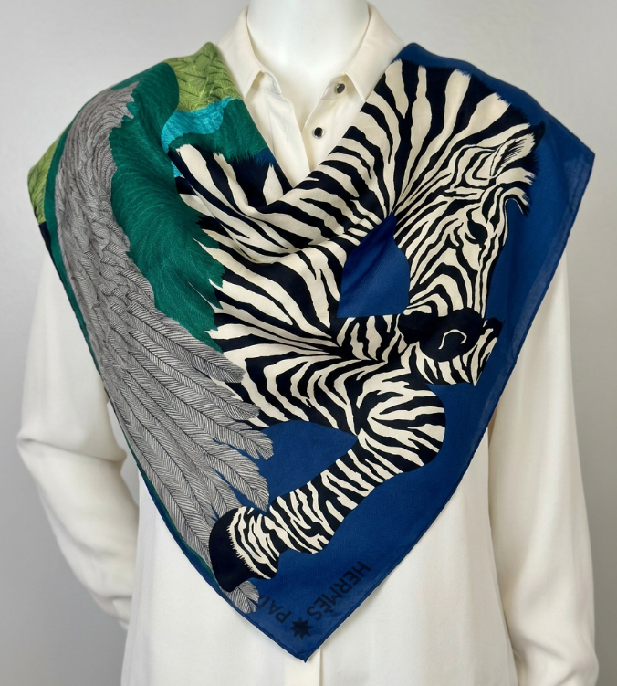 Hermès Zebra Pegasus 140 Shawl