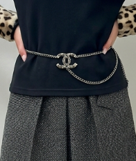 Chanel Ruthenium CC Chain Belt and Stud Earring Set