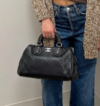 Chanel Outdoor Ligne Black Caviar Quilted Doctor Bag