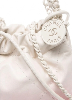 Chanel 22 Mini Hobo Bag, White and Pink Ombré Patent Calfskin