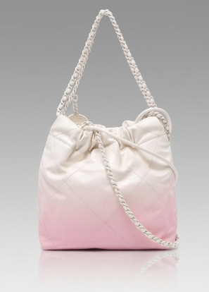 Chanel 22 Mini Hobo Bag, White and Pink Ombré Patent Calfskin