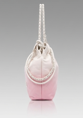 Chanel 22 Mini Hobo Bag, White and Pink Ombré Patent Calfskin