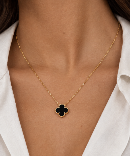 Van Cleef & Arpels Vintage Alhambra Pendant Necklace, 18K Yellow Gold & Black Onyx (VCARA45800)