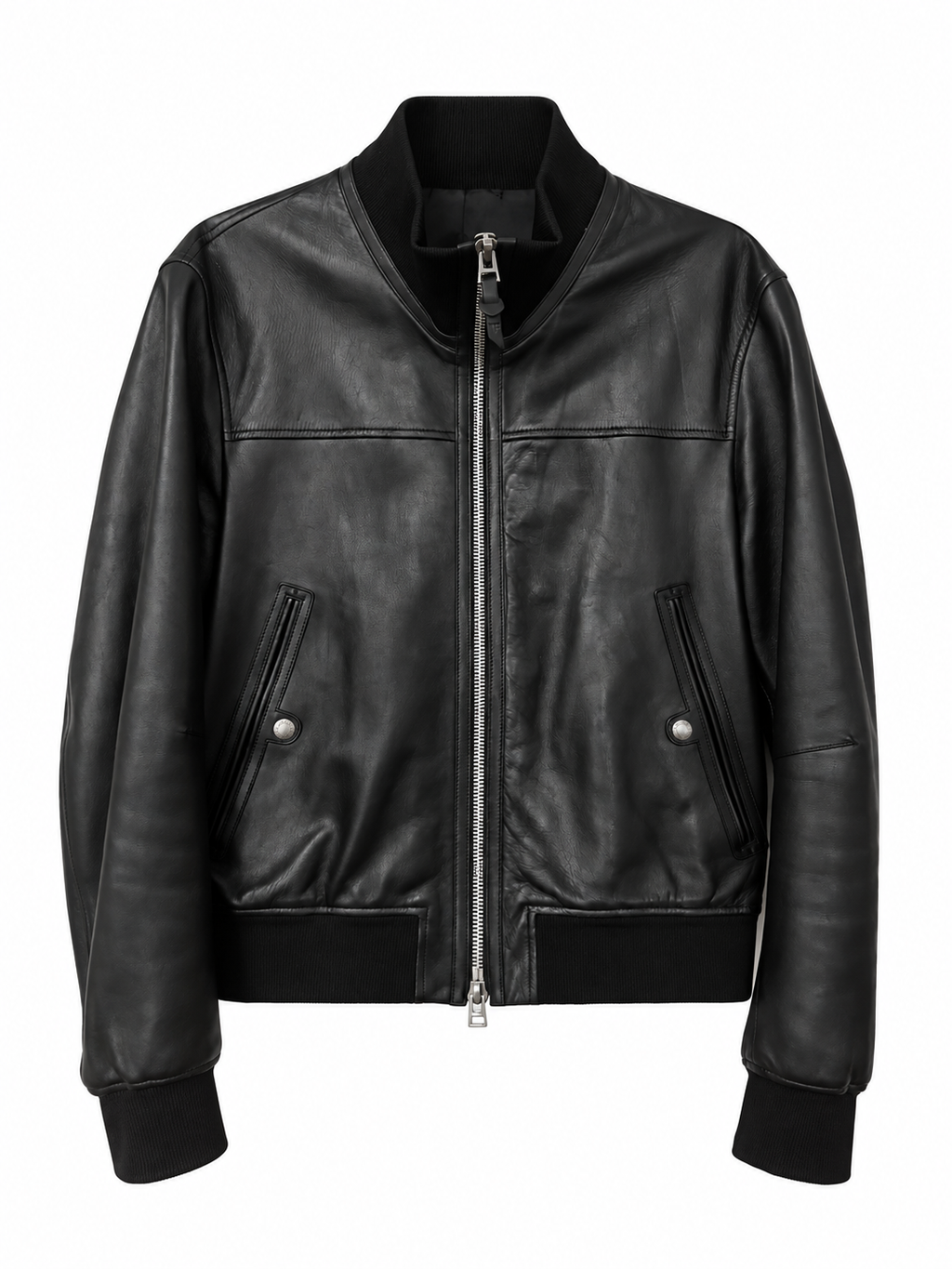 Tom Ford Black Lambskin Leather Bomber Jacket