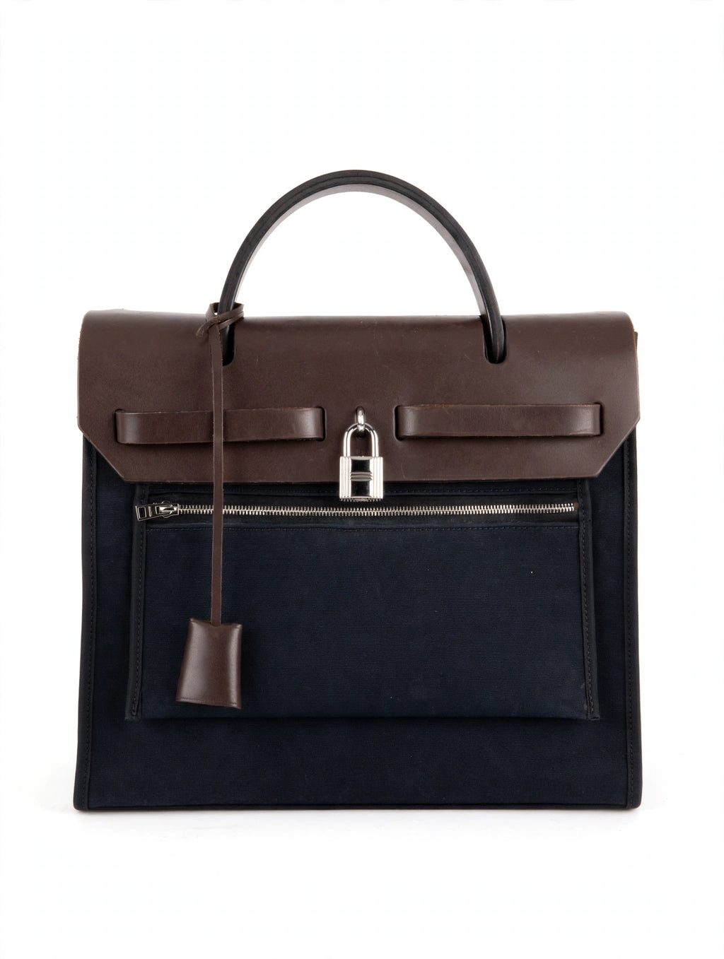 Hermès Navy & Ébène Toile Herbag Zip 31 Bag with Palladium Hardware