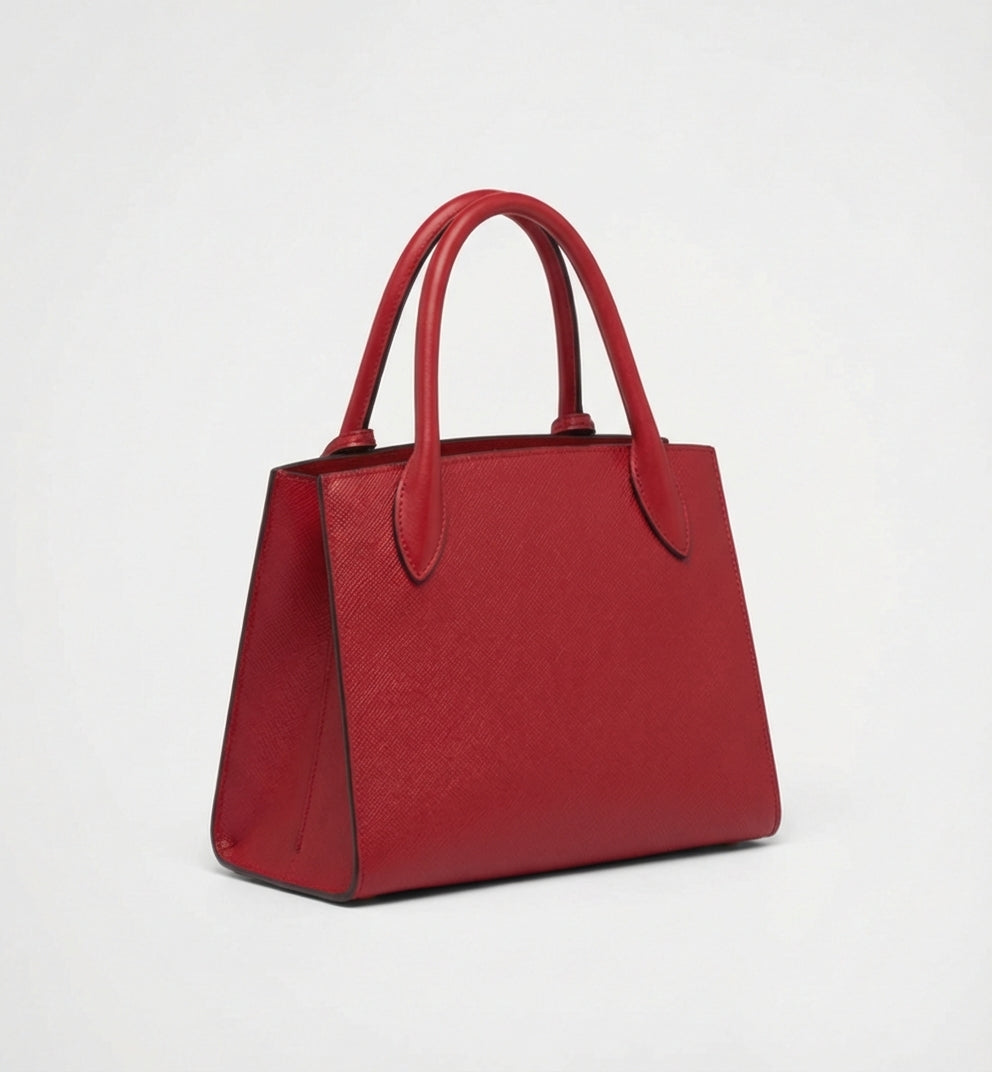 Prada Red Saffiano Monochrome Tote