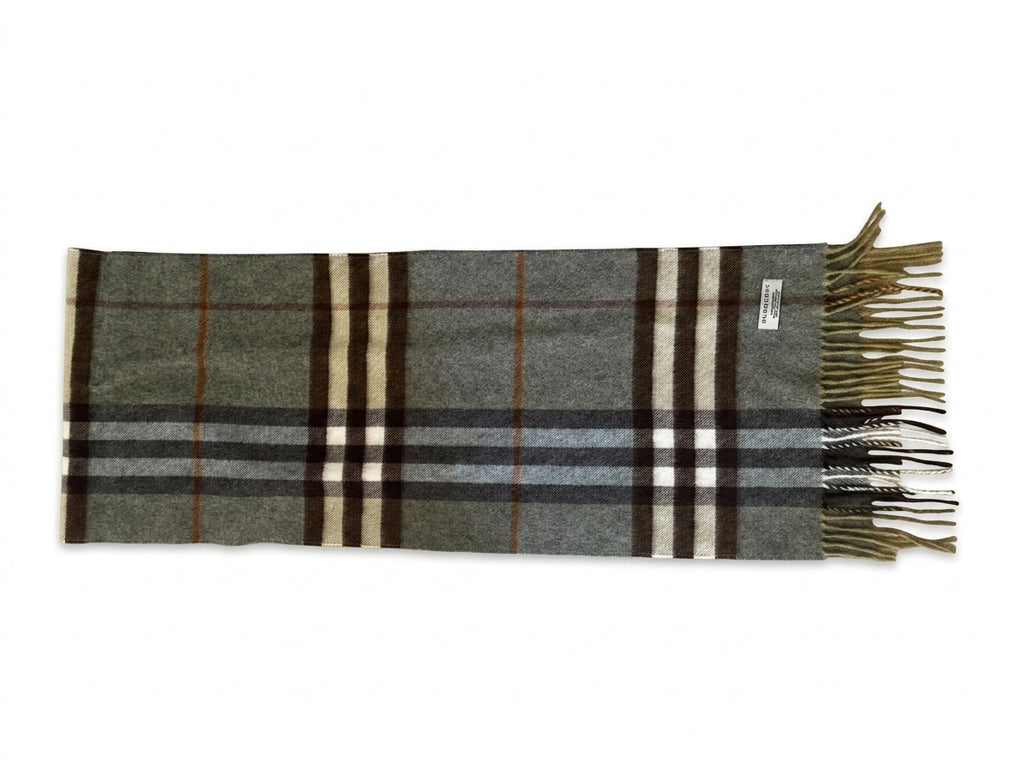 Burberry Classic Check Cashmere Scarf in Grey