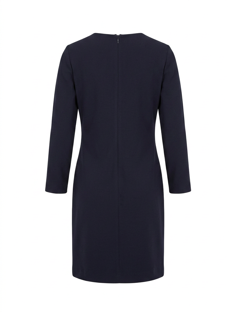 Armani Collezioni Navy Draped Front Jersey Dress
