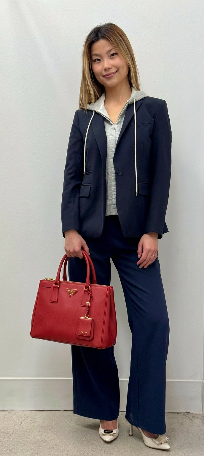 Prada Red Saffiano Monochrome Tote