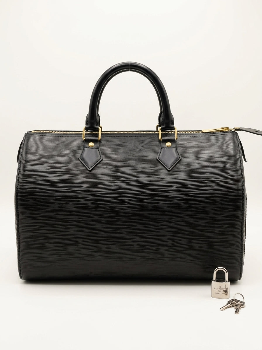 Louis Vuitton Speedy 30 in Noir Epi Leather