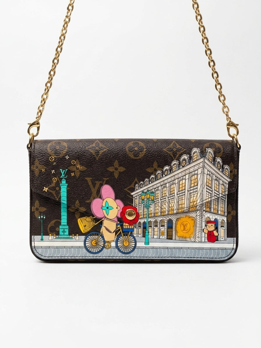 Louis Vuitton Pochette Félicie, Vivienne Holidays 2022 Paris Christmas Animation (M81545)