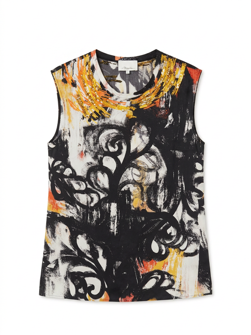 3.1 Phillip Lim Embellished Silk Sleeveless Blouse