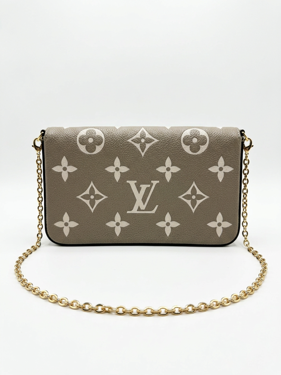 Louis Vuitton Pochette Félicie Bicolor Monogram Empreinte Tourterelle/Crème