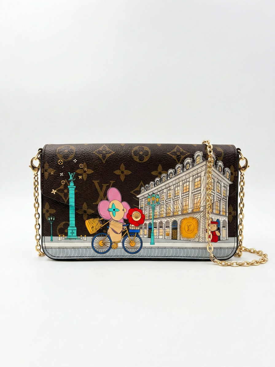 Louis Vuitton Pochette Félicie, Vivienne Holidays 2022 Paris Christmas Animation (M81545)