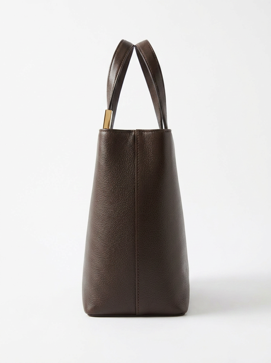 Burberry Vintage Brown Leather Plaque Tote Bag