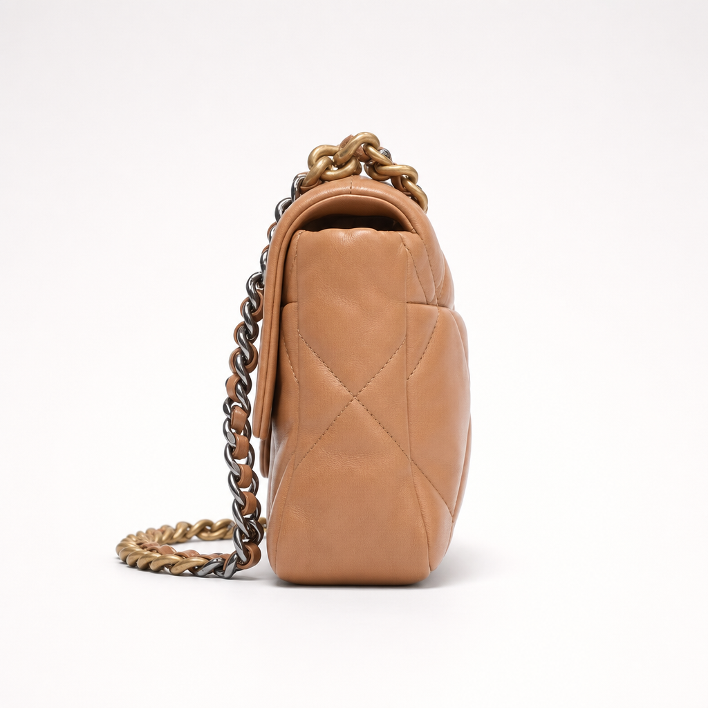 Chanel 19 Small Flap Bag in Caramel Lambskin with Mixed Hardware