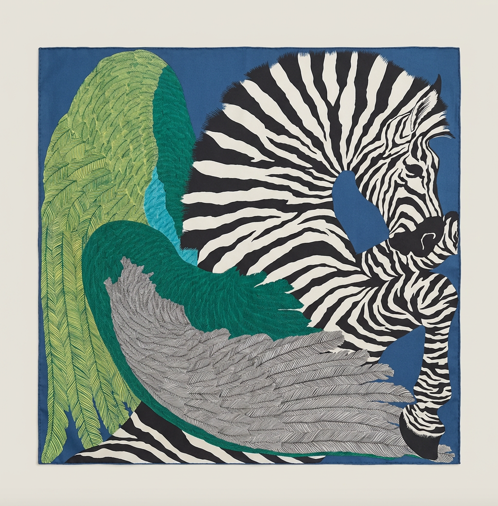 Hermès Zebra Pegasus 140 Shawl