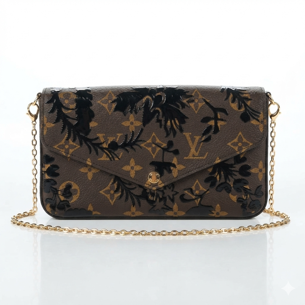 Louis Vuitton Limited Edition Monogram Blossom Pochette Félicie Chain Wallet