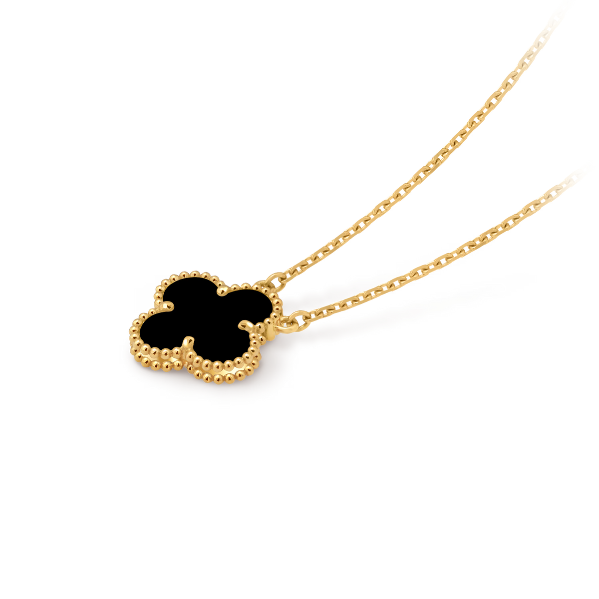 Van Cleef & Arpels Vintage Alhambra Pendant Necklace, 18K Yellow Gold & Black Onyx (VCARA45800)