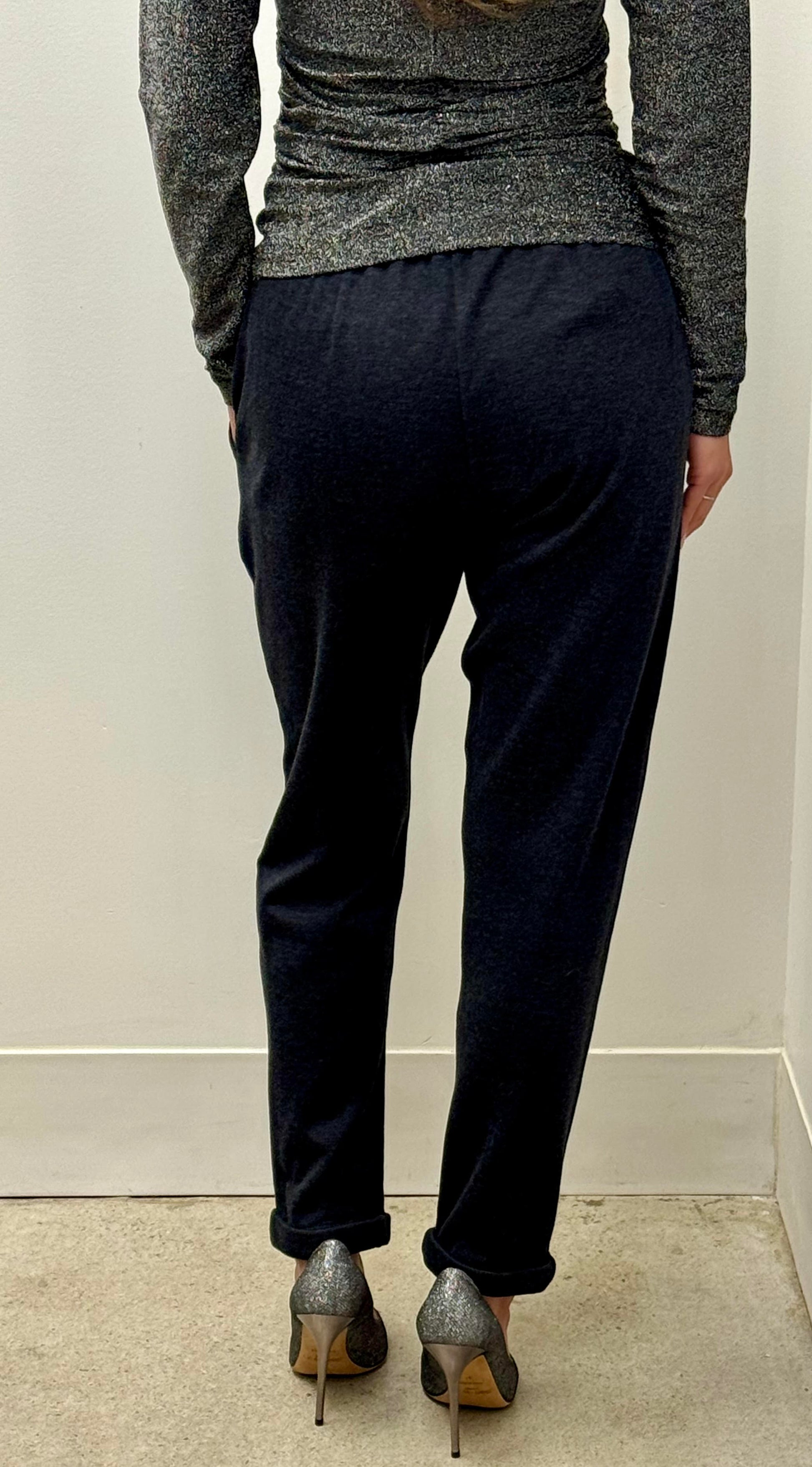 Brunello Cucinelli Monili Trimmed Tapered Joggers in Charcoal