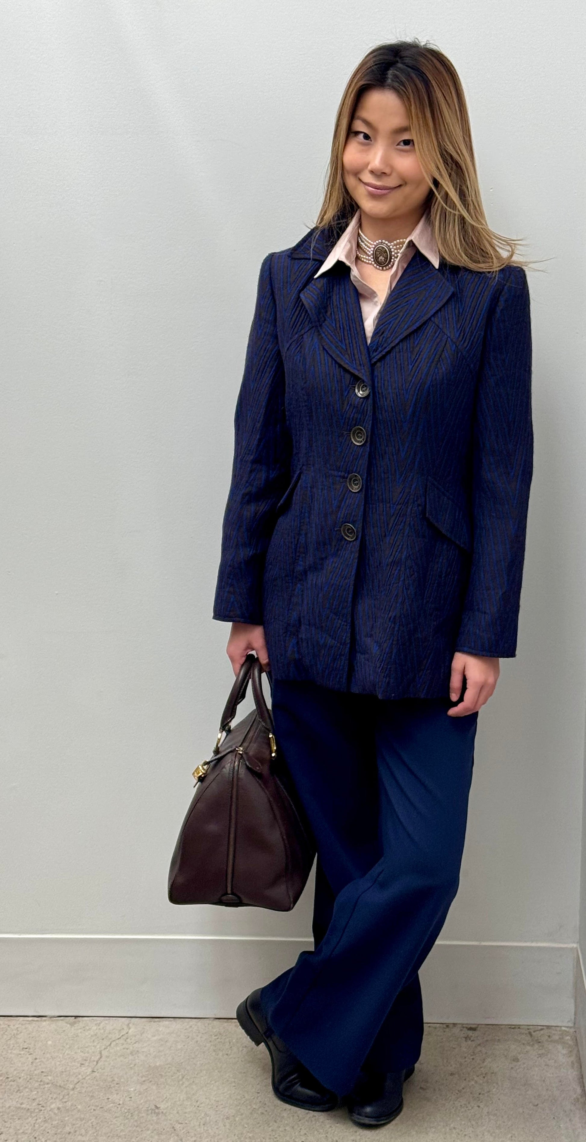 Christian Dior Brown Saffiano Leather Boston Bag