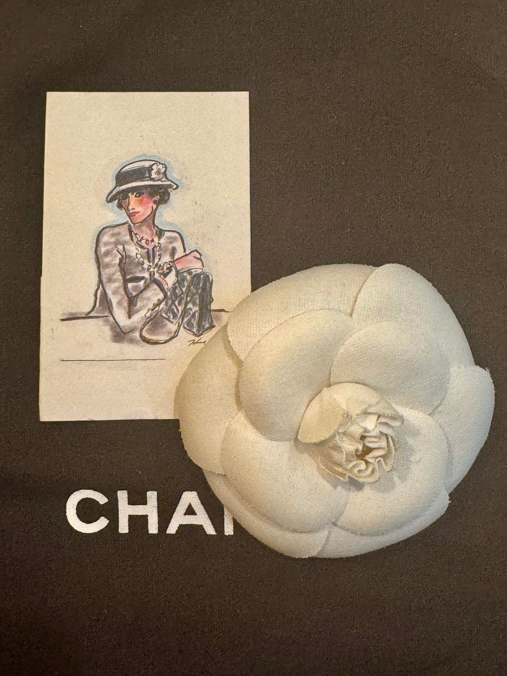 Chanel Camellia Brooch with Pin and Box
