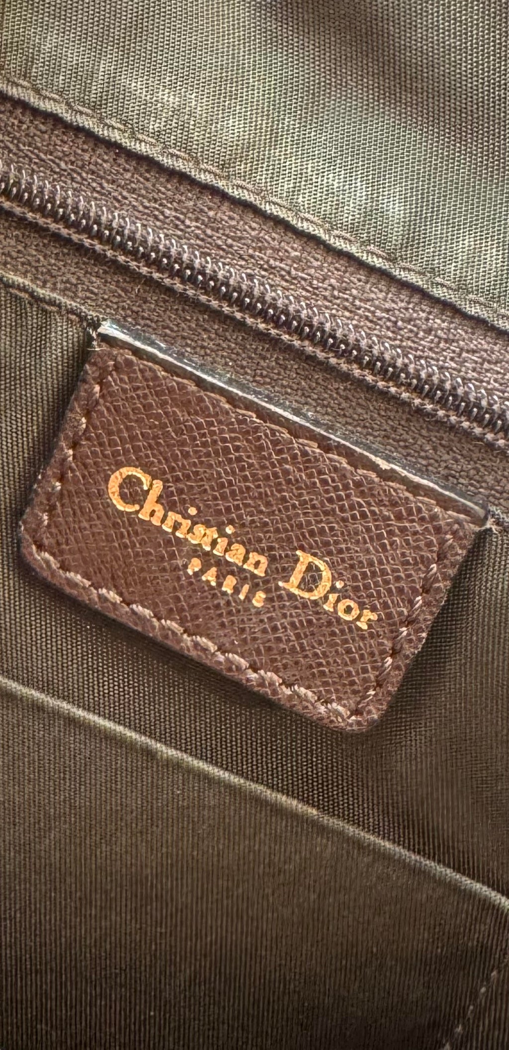 Christian Dior Brown Saffiano Leather Boston Bag