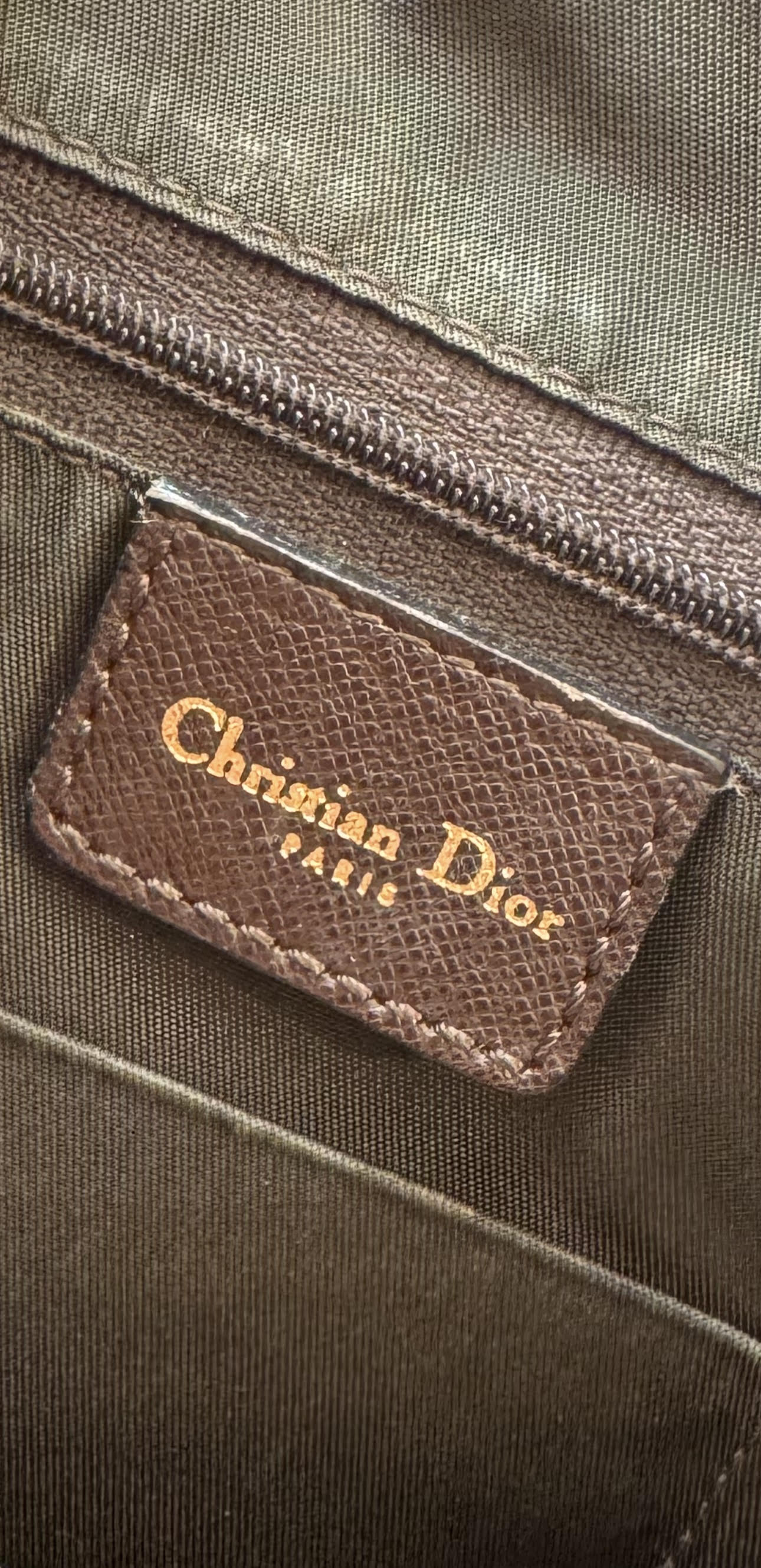 Christian Dior Brown Saffiano Leather Boston Bag