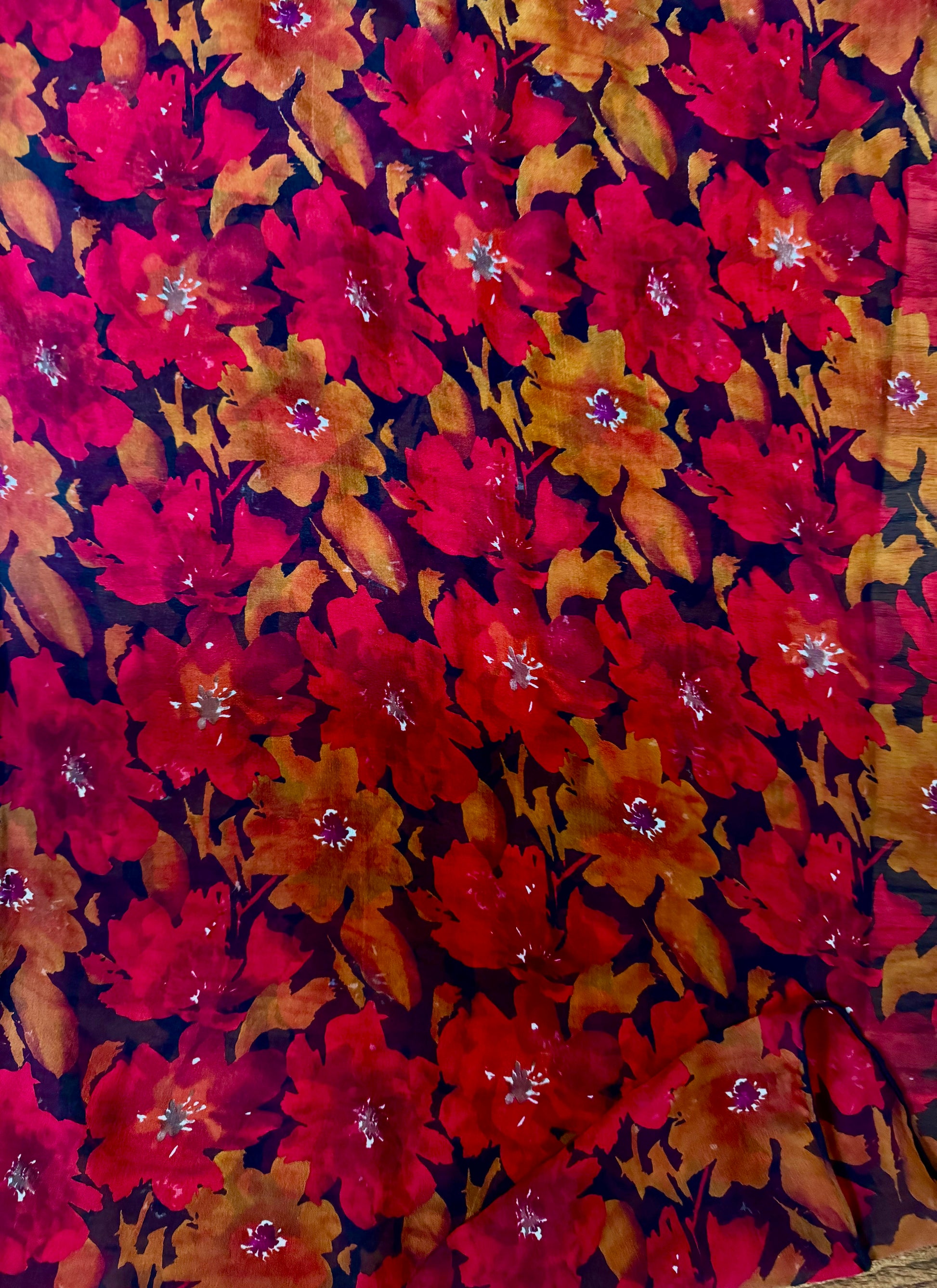 Hermès Burgundy Floral Silk Scarf