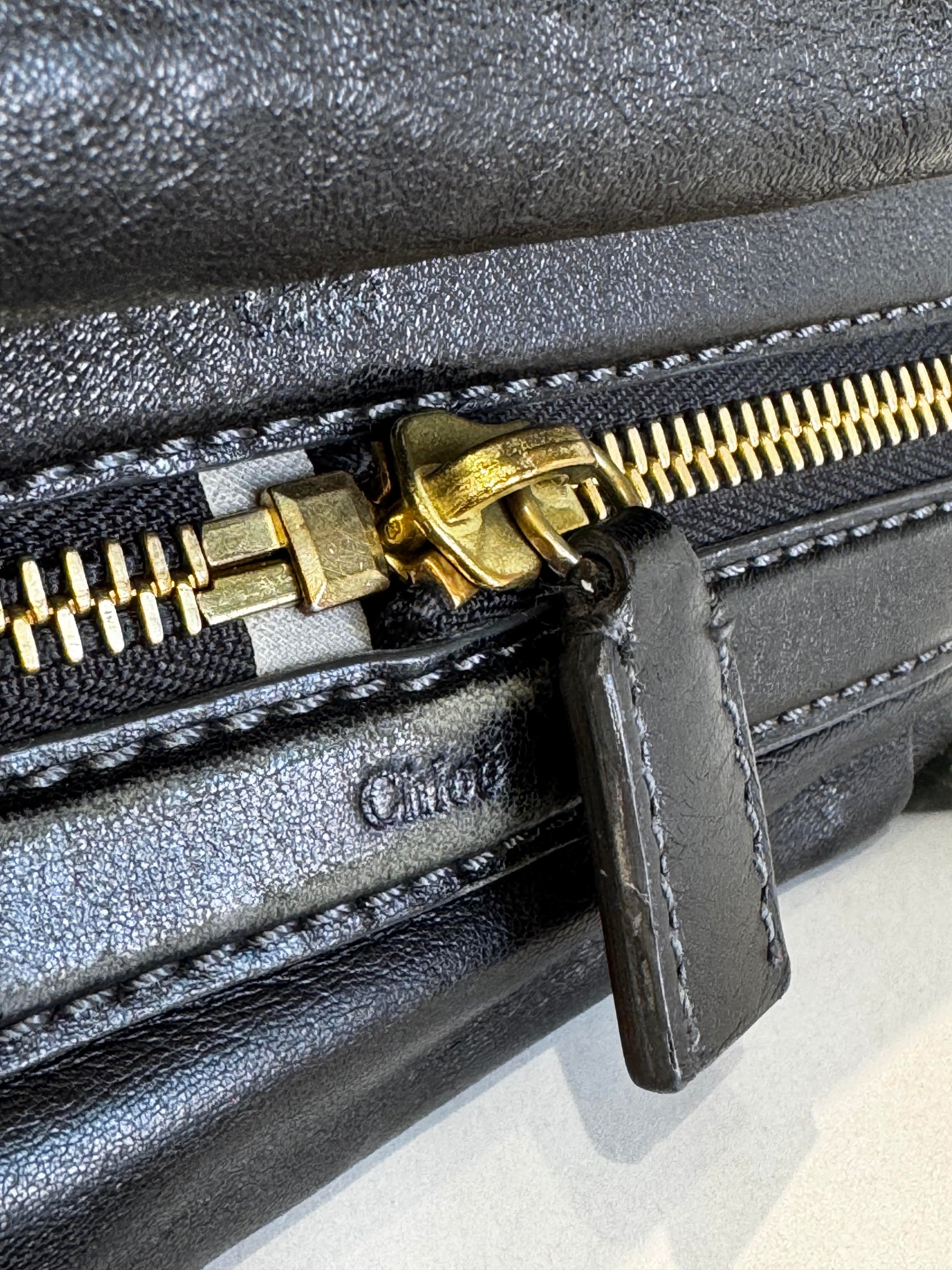 Chloé Paddington Double Zip Bowler in Black Leather